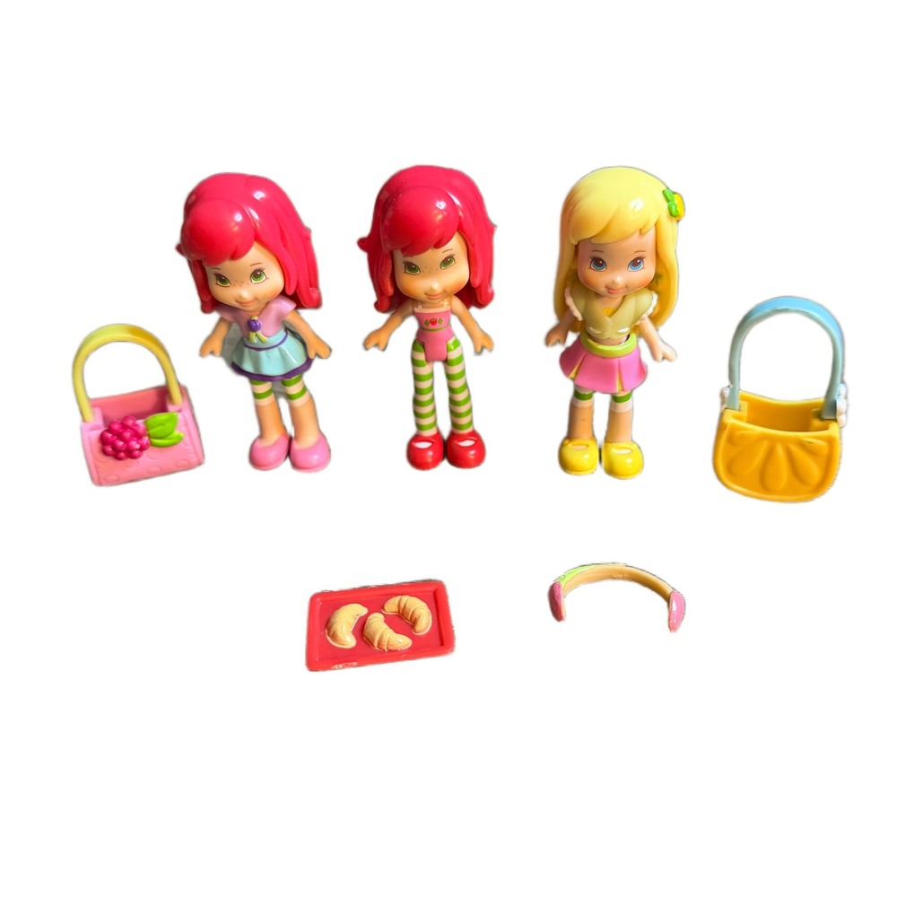 Hasbro Strawberry Shortcake Lemon Meringue 2.75" Mini Figures Accessory Lot 2009